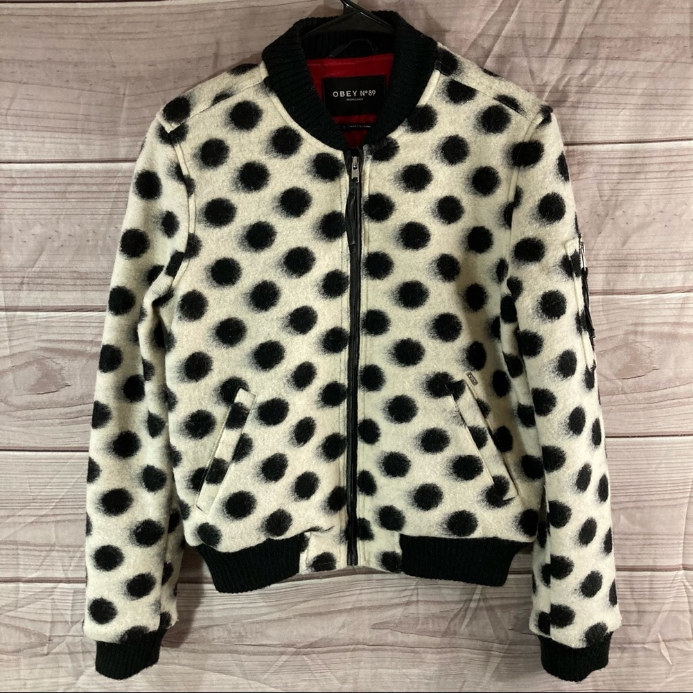 Obey La Ruine Wool Polka Dot Bomber Jacket - Picture 4 of 16